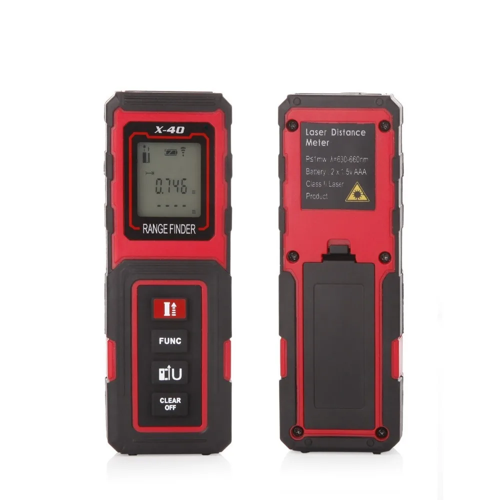 40M  Handheld EN60825 Laser Rangefinders Ultrasonic Distance Measurer LCD X-40