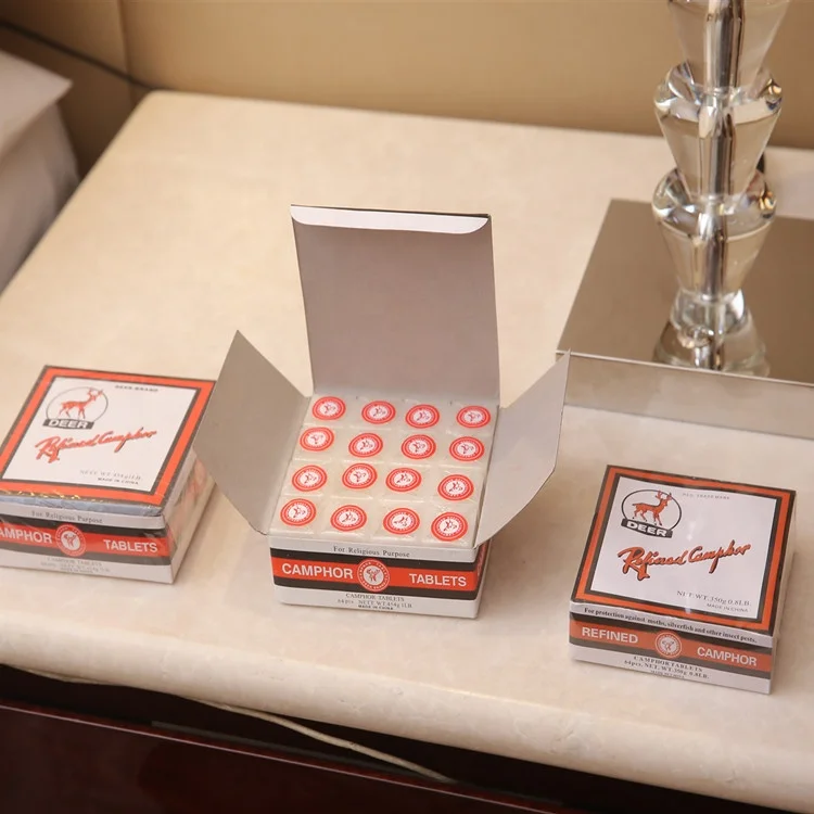 1/4 OZ Deer Brand Camphor Tablets Pest Control Deodorant Boxed Camphor Tablets