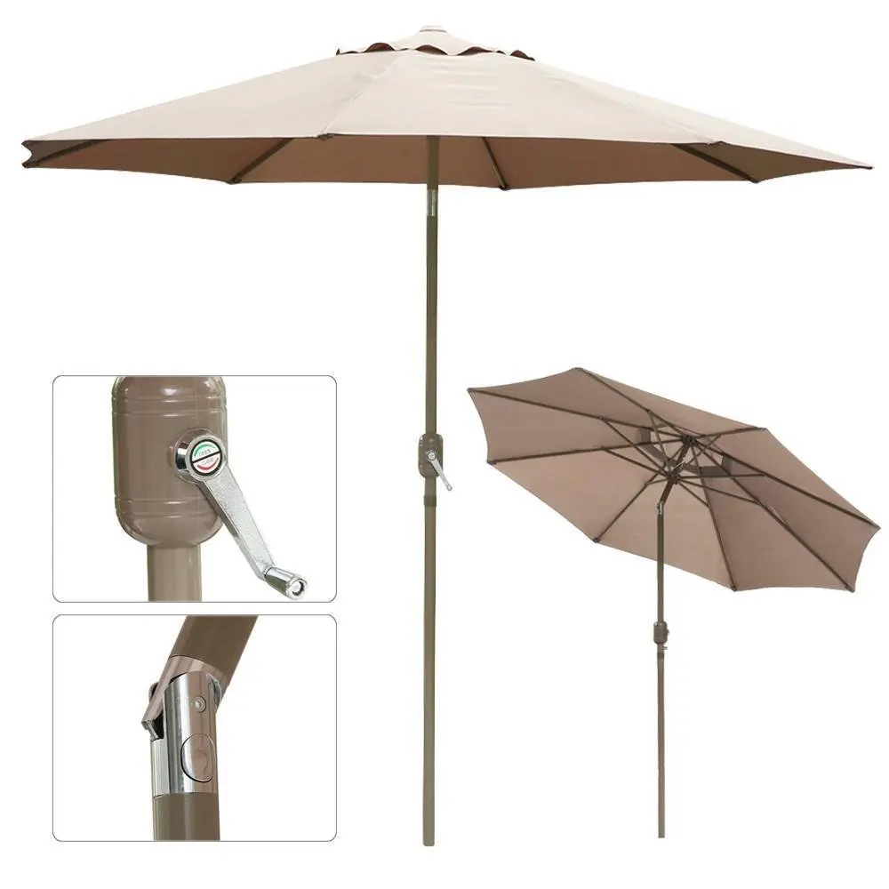 2019  cheap Discount Promotional hand crank open large size Garden Balcony 9 foot patio umbrellas outdoor with tilt