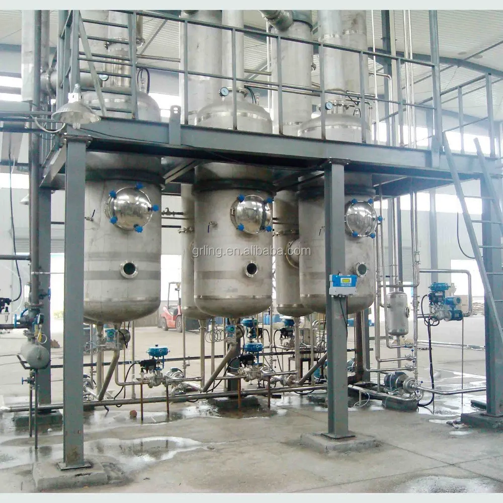 Multi effect vacuum low pressure falling film evaporator for sugar concentrated project