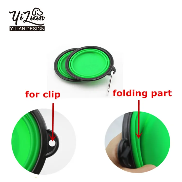 
Top selling 350/750/1000/1500ml Foldable Pet Food Water Feeding Portable Travel Collapsible Dog Silicone Bowl 