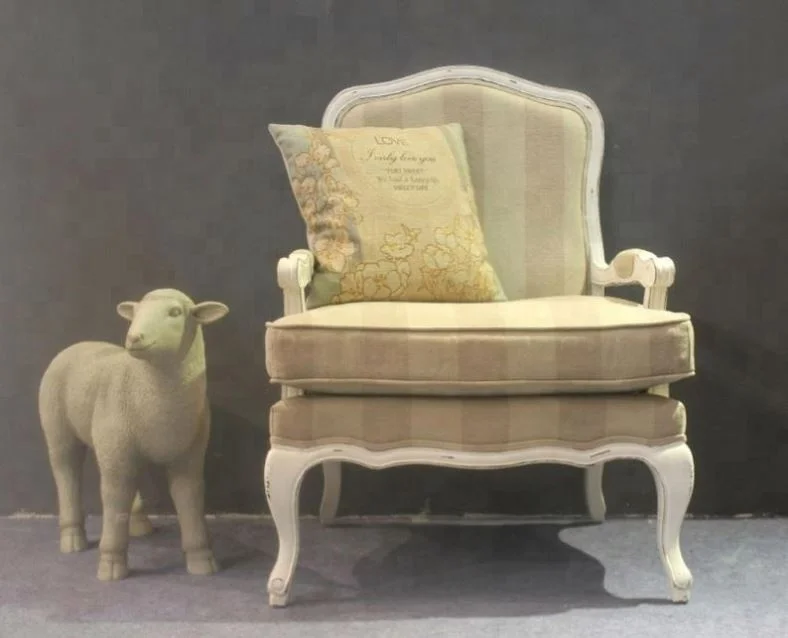 Французский кантри кресло диван Печатный тканевый чехол для отдыха стул с подушкой