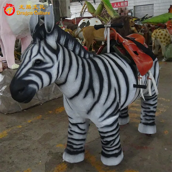 
Playground Equipment Artificial Electric Control Walking Zebra Robot Ride For Sale 
