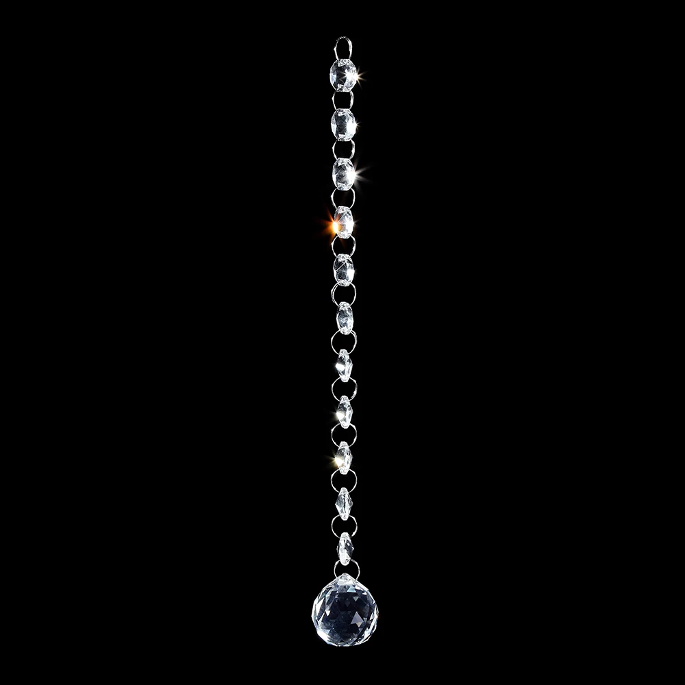
Clear crystal garland strand hanging chandelier prism octagon bead suncatcher with chandelier ball 