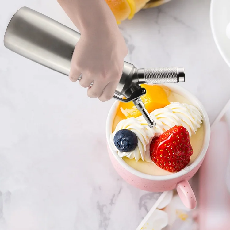 Подгонянные сладкие десертные Инструменты 500 мл из нержавеющей стали взбитые сливки диспенсер 1 пинт крем взбивание с 3х стилей сопла