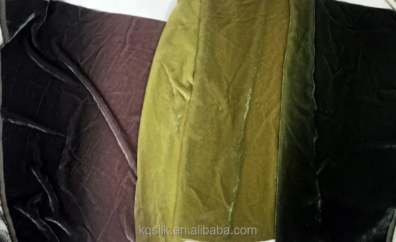 
Hangzhou ladies garment hand print shade col silk velvet fabric 