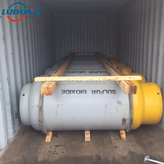 99.9% purity SO2 gas/ sulfur dioxide gas in ton cylinder for Glass manufacturing