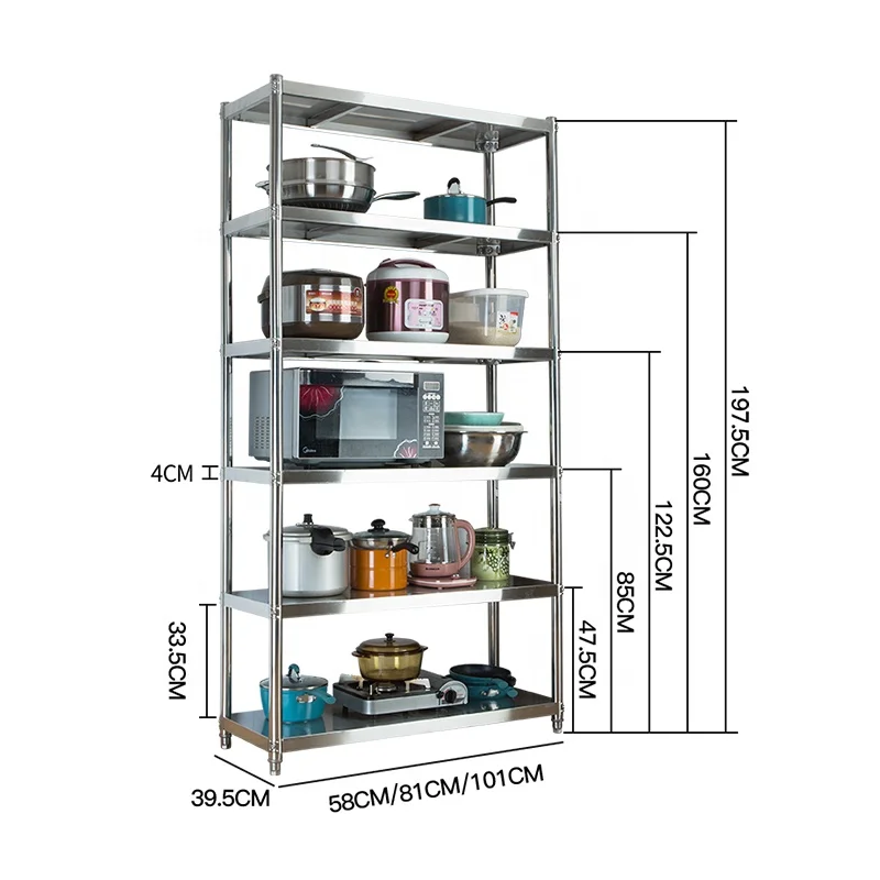 
Multi-Functional Home Organization Kitchen Storage Rack Stainless Steel Kitchen Shelf 