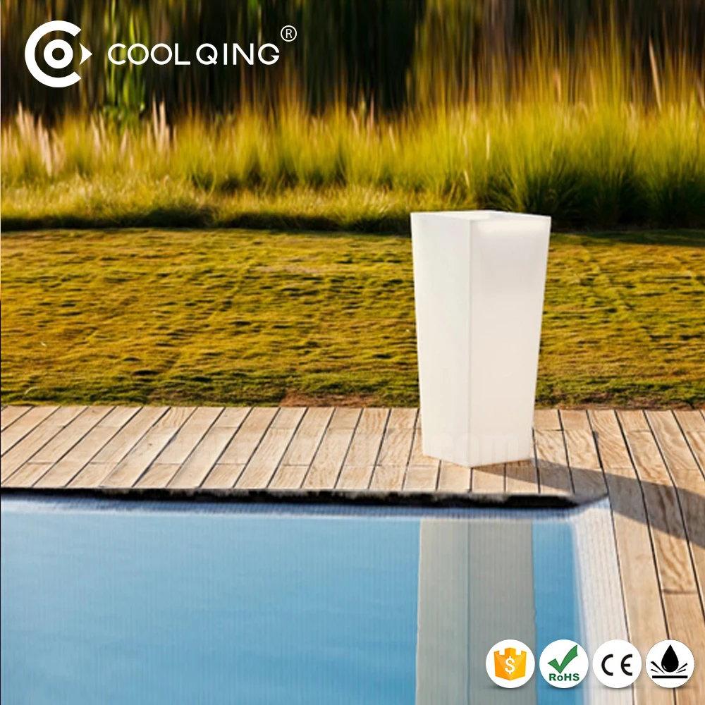 16 RGB color flash waterproof IP65 solar energy rechargeable garden outdoor plastic big LED illuminated light up flower pots