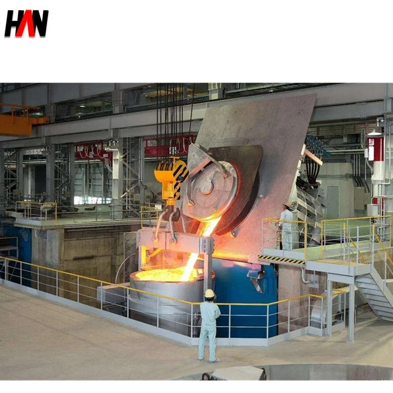 Induction furnace for melting steel scrap