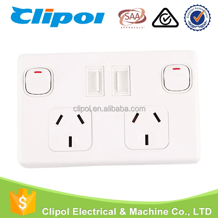 Caravan Bipolar Power Point 2 Port Dual USB Charger with Switch Approved
