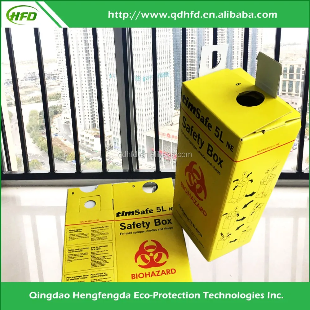 5L medical waste biohazard Sharps Container bin box for hospital use