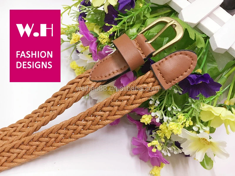 
Brown Braided Wax Cord Belt eladies fashion casual woven belt ,decorative rope belt 