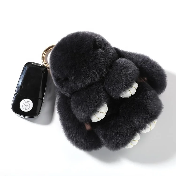 
 Брелок из меха кролика рекс игрушка кролик кукла для сумки милый помпон кролик брелок  