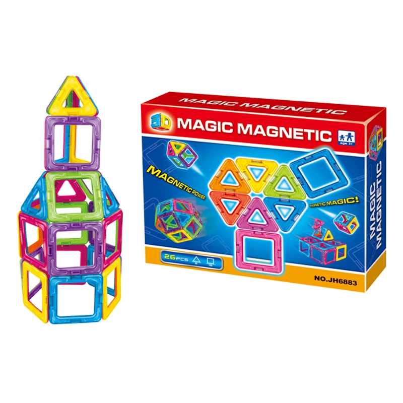 DIY Educational Toys Plastic Magic Magnetic Connecting Building Blocks Toys