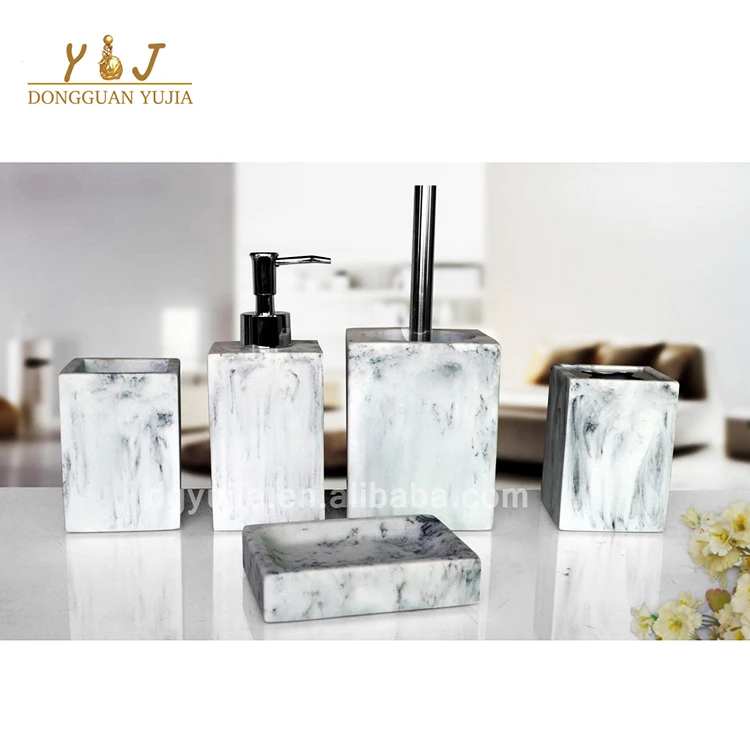 
China Green Resin Bathroom Accessories Toilet Set Marble Lanka Tiles Accessory Bathroom Set 