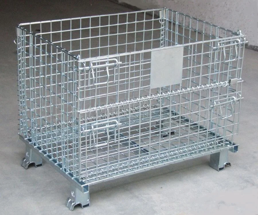 Foldable Stacking industrial wire box metal storage cage