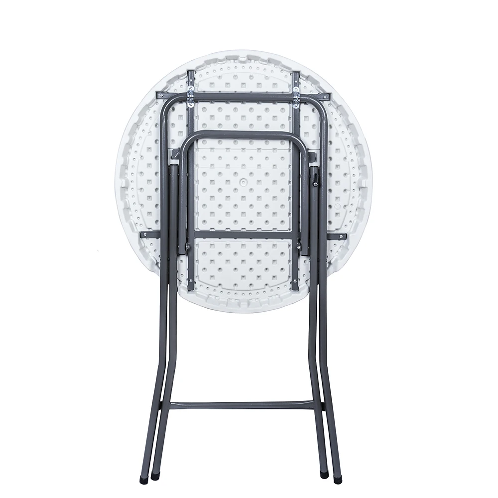folding white small high bar tables,HDPE round commercial bistro tables wholesale water resistant