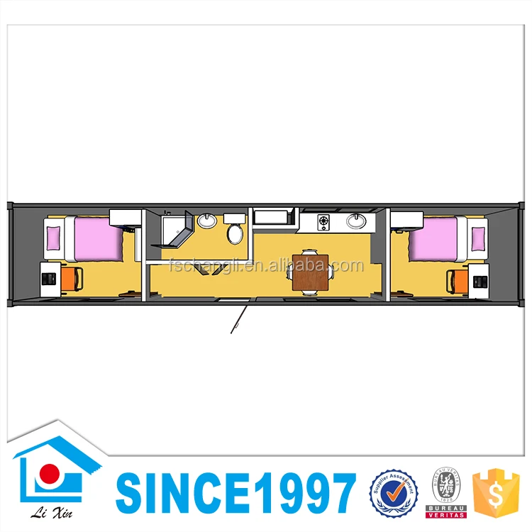 Cheap Prefab Shipping Container 2 Bedroom Prefab Homes