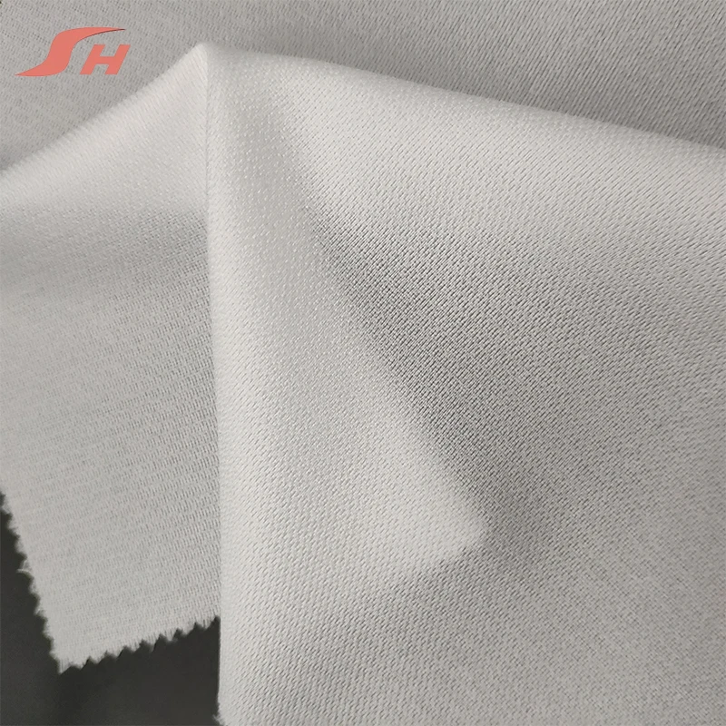 100% Polyester fusible adhesive interlining shirt plain weave woven interlining in china