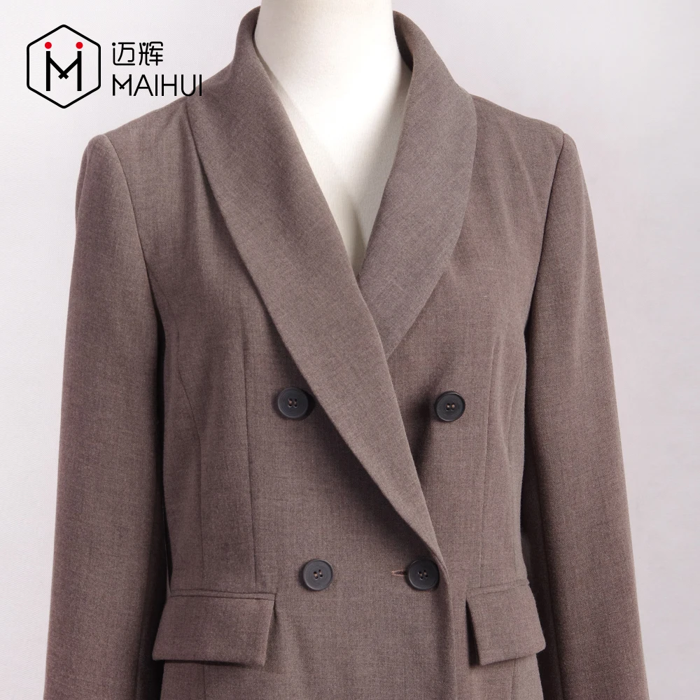  Современный однотонный элегантный длинный женский костюм-блейзер для зрелых женщин 2019ss