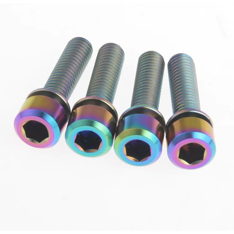 M5/M6 Titanium Hex socket chamfering Bolts with Washers Screw for Bicycle stem or brake Hub Fixed