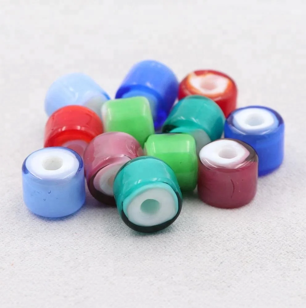 8*10mm Cylindrical Old Nepalese Glass Barrel Spacer Handmade Colored Cheap China Glass Beads Wholesale