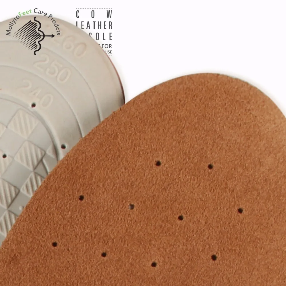 Height increased comfortable cowskin leather shoe insole