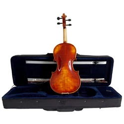 Aiersi 4/4violin student handmade high grade Professional flame maple dark brown Violin 4/4 Ebony accessory case brazil wood bow