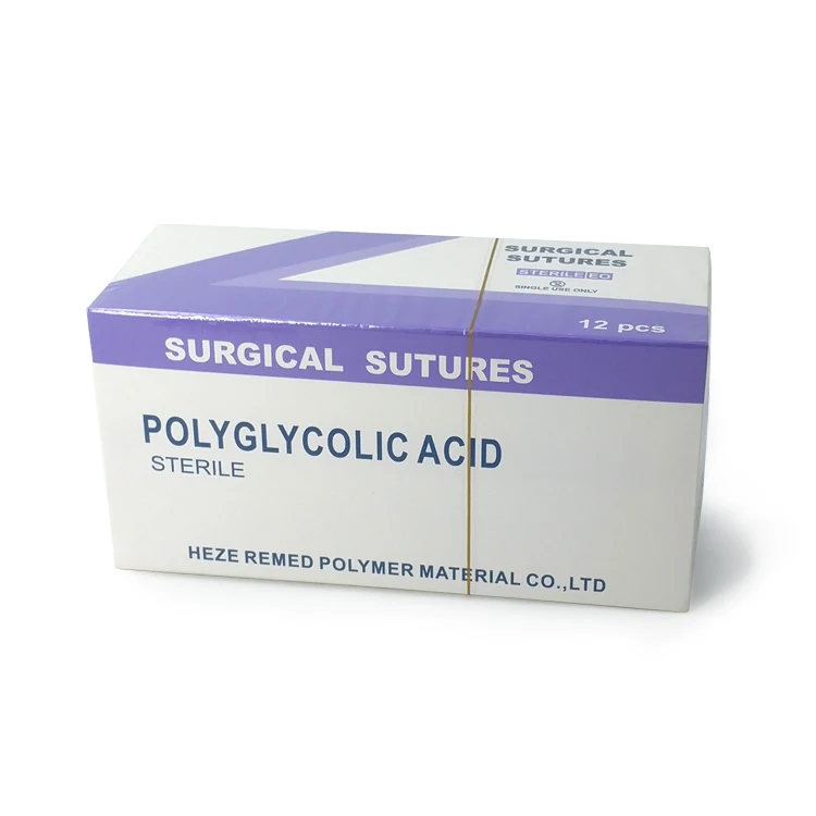 Медицинский рассасывающийся PGA хирургический шов с иглой