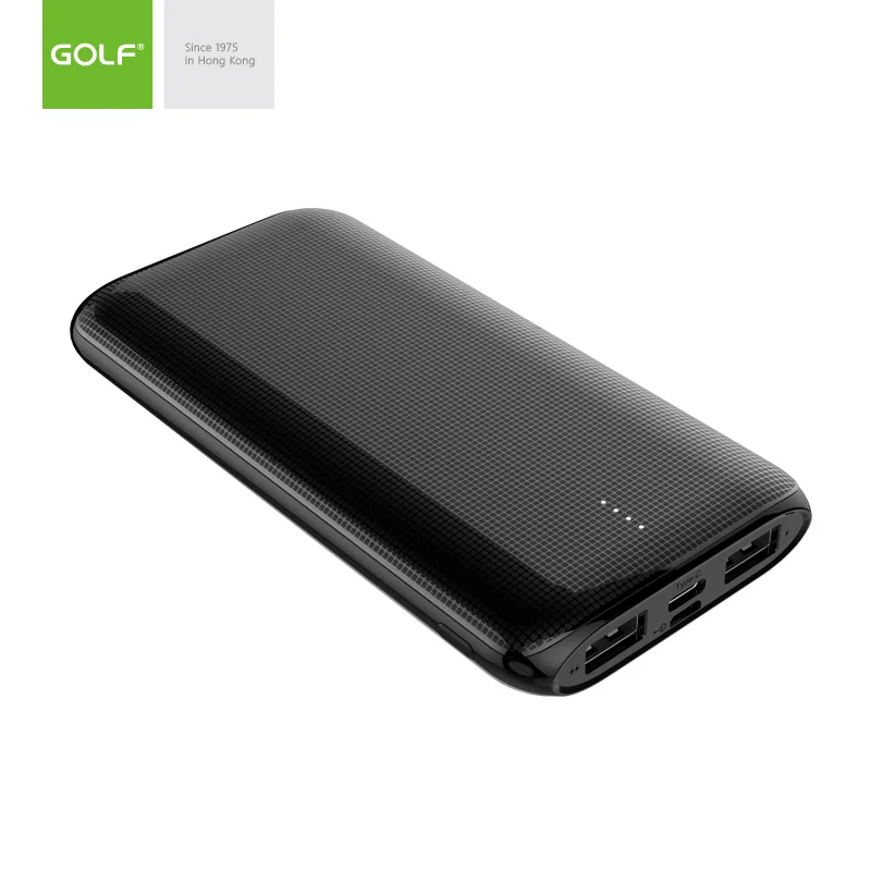 GOLF Manufacturer Double USB Power Bank Lithium Battery Charging Case LED Display Portable Laptop Power Bank 10000mah For Mobile