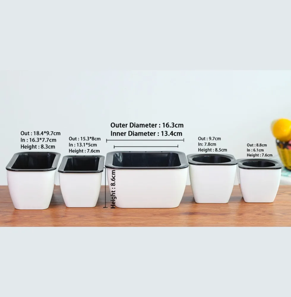 newest rectangle shape plant nursery home and garden decoration succulent Self Watering plants flowerpot
