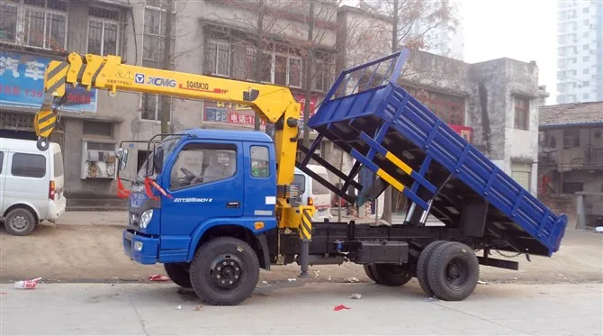 Forland dump truck with crane/remote control crane truck/truck crane palfinger