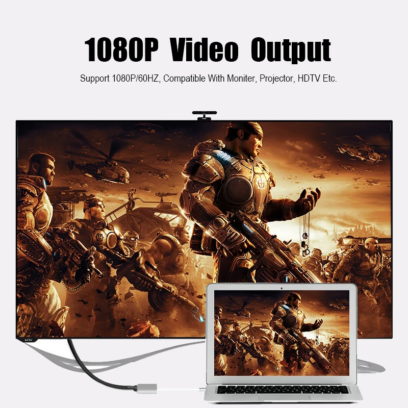 USB 3.0 Type-C to HDTV VGA /USB 3.0/Type C Convertor Cable Adapter for Macbook