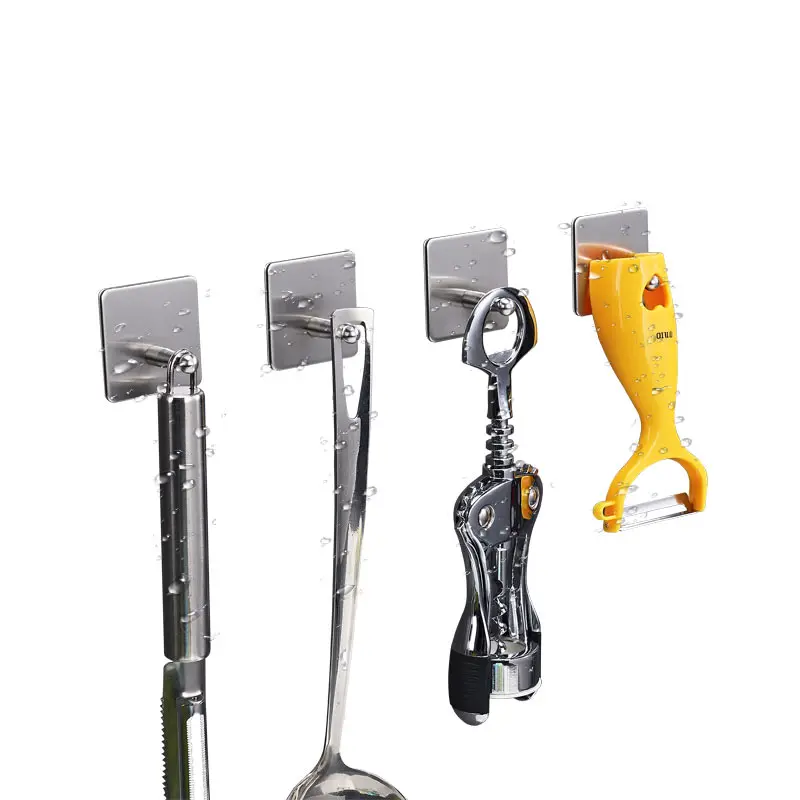 
square shape stainless steel 304 single wall hooks for clothes towel bag key 