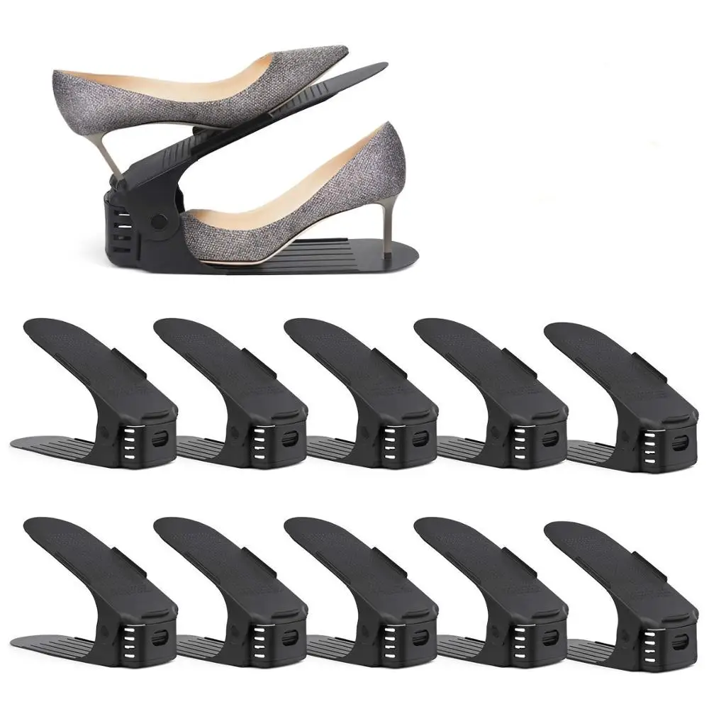 
3 Step Adjustable Shoe Slots Space Saver Easy Shoe Organizer Double Rack Organizer Shoe 