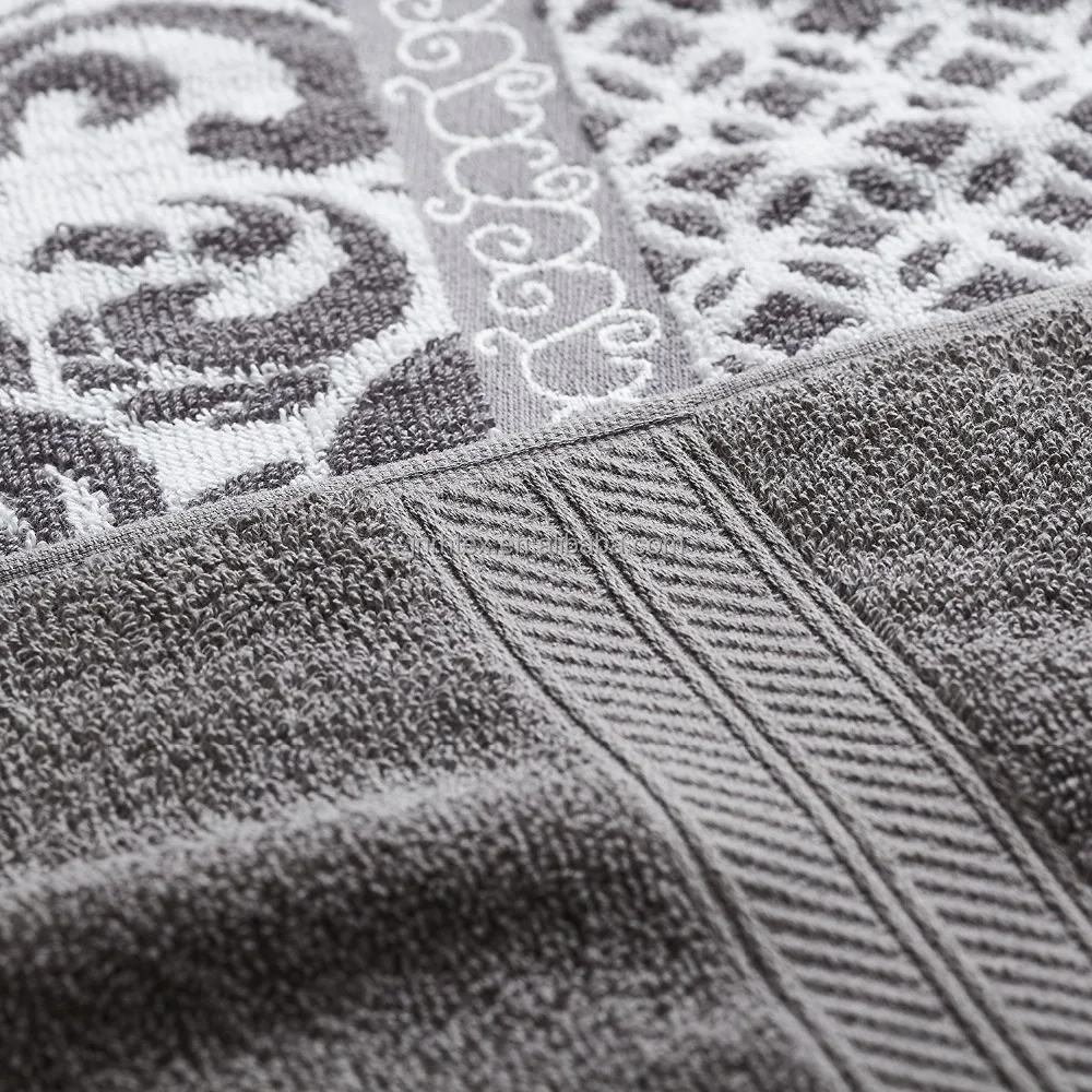 
Professional production Yarn Dyed 100 Cotton Jacquard Hotel towel set Supplier 