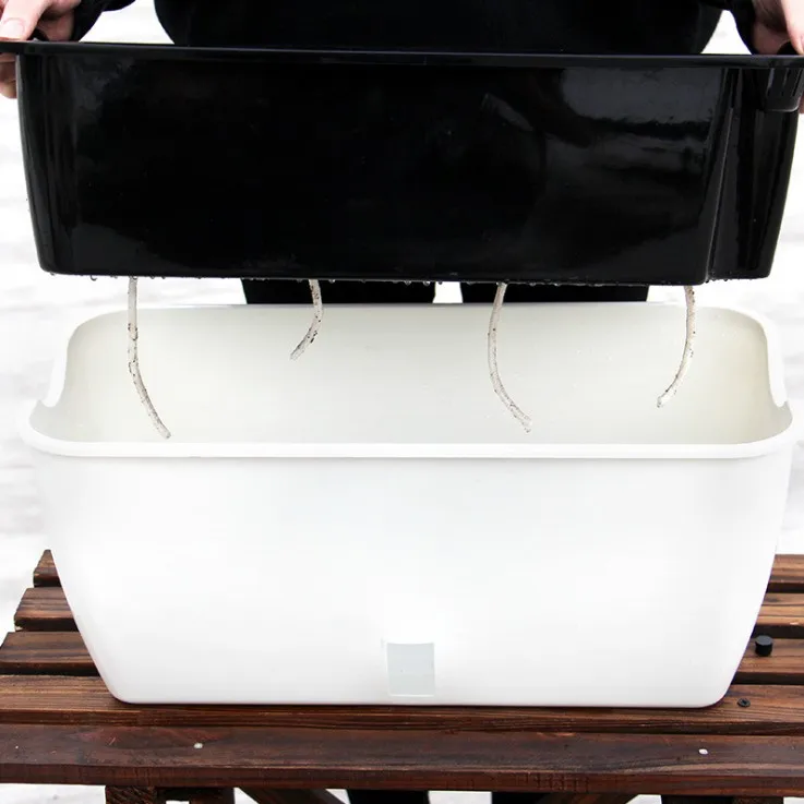 medium size self watering planter pot balcony flower pot automatic lazy pot