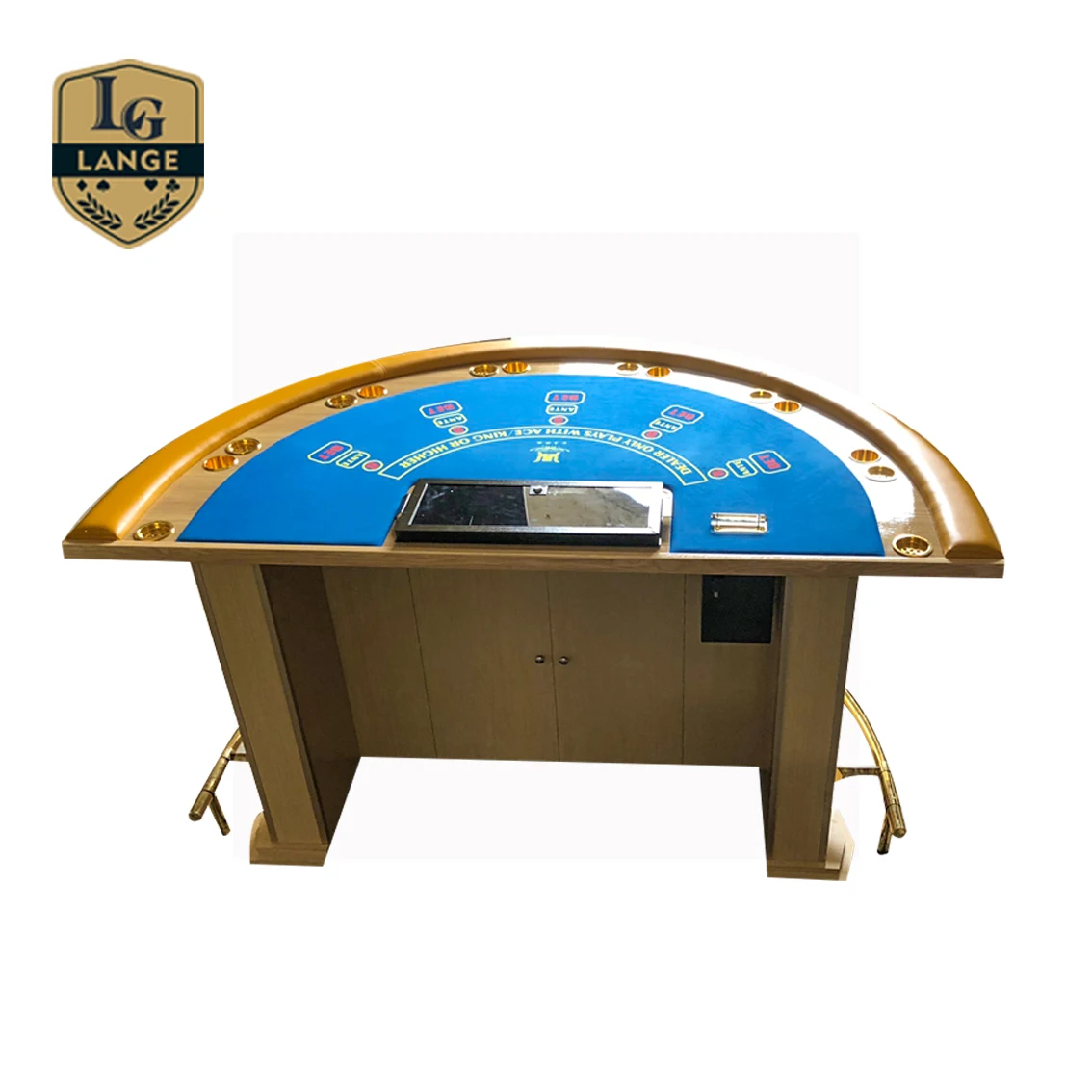 Casino Caribbean Blackjack Poker Table Three Cards Antique Poker Table with Coaster