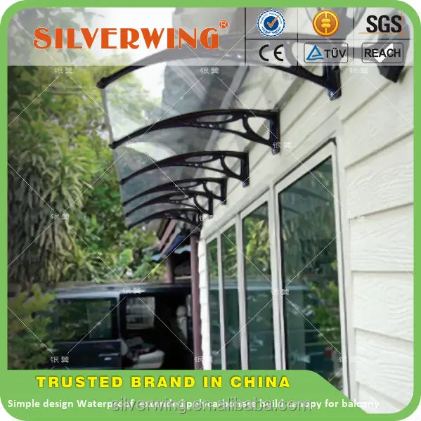 Simple design cheap price outdoor plastic clear polycarboante door canopy awnings