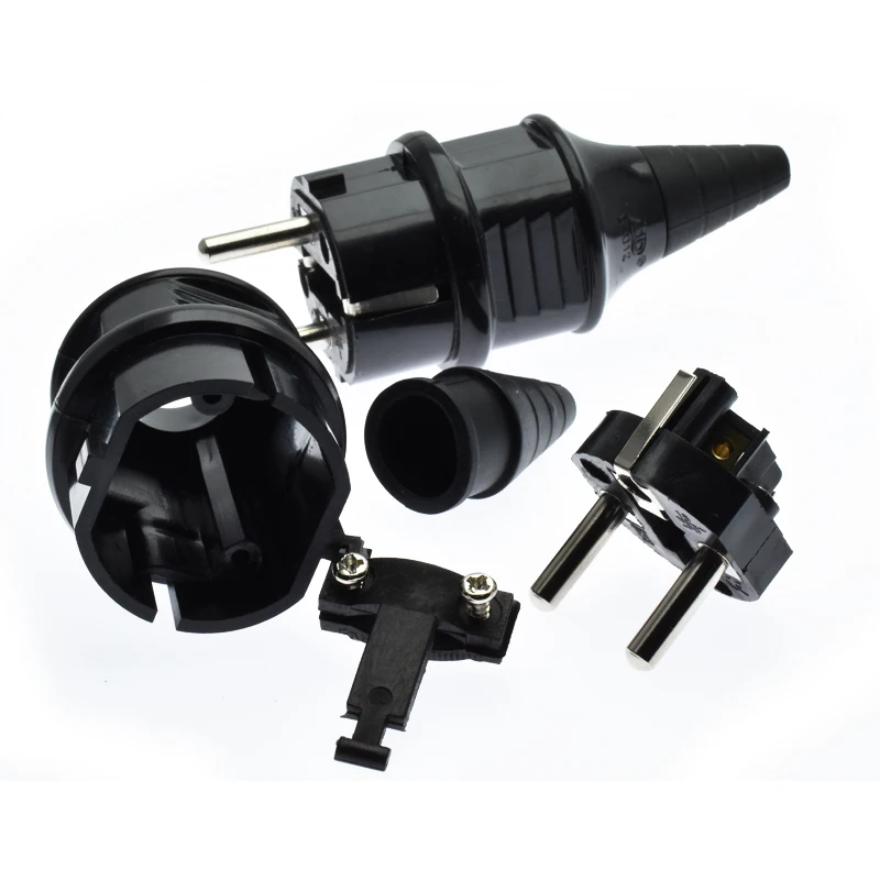 EU wiring plug  CE mark waterproof european plug schuko power wiring plug non-ground French E-012