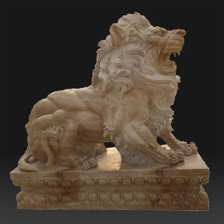 Custom stone garden decor products life size marble lion statue