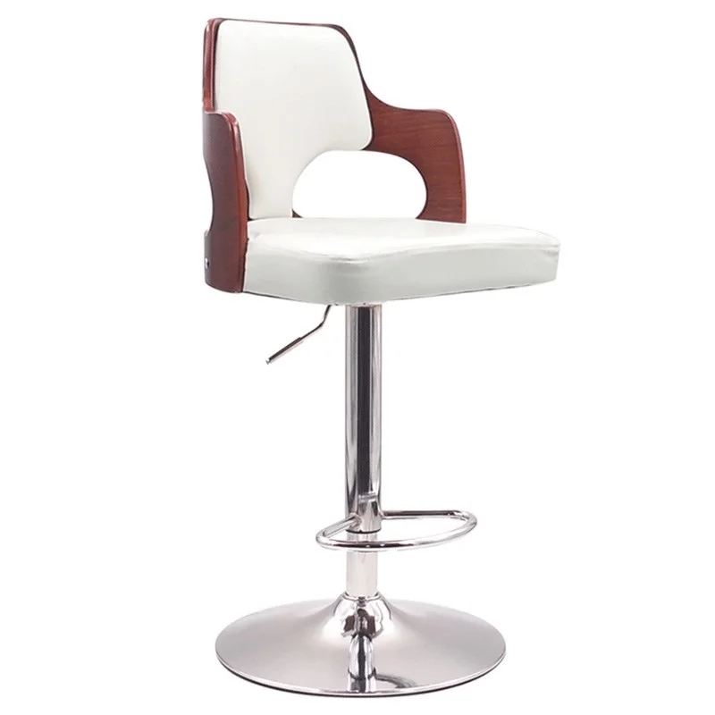 
Faux Leather and Chrome Finish Contemporary Swivel Barstool 
