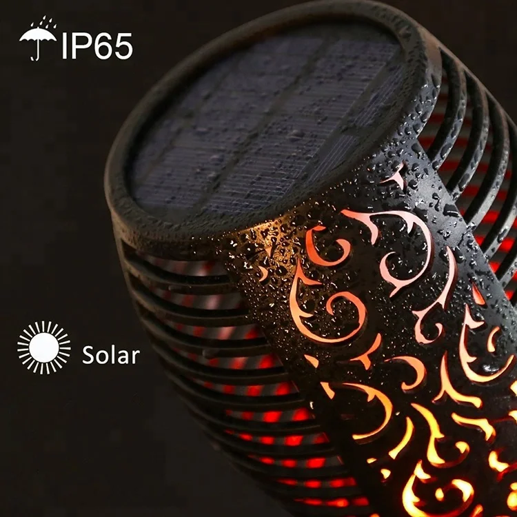Wholesale 96 LED dancing flickering solar flame light led flame bulb led flame lamp for garden patio driveway yard pool fence