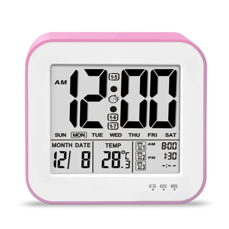 auto glowing in dark digital smart home alarm clock with intelligent powerful functions