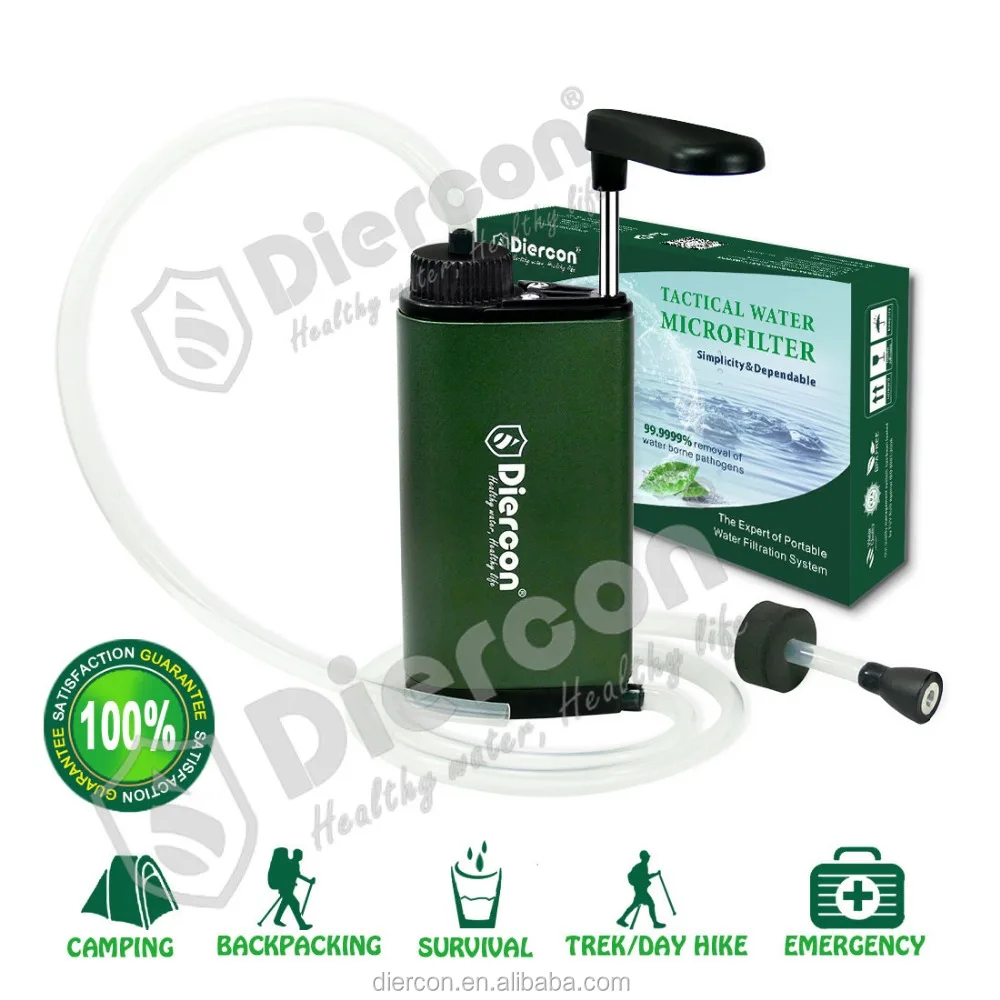 Diercon Outdoor Personal Water Purifier with Hollow Fiber UF Membrane Filter Portable Hiking Equipment (TW01)