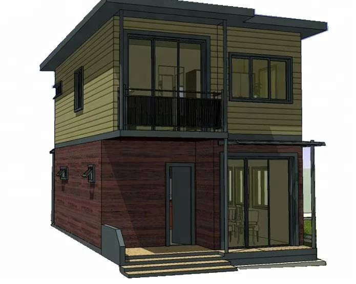 China 2 Story 3 bedroom luxury steel frame Prefabricated  Villa Home