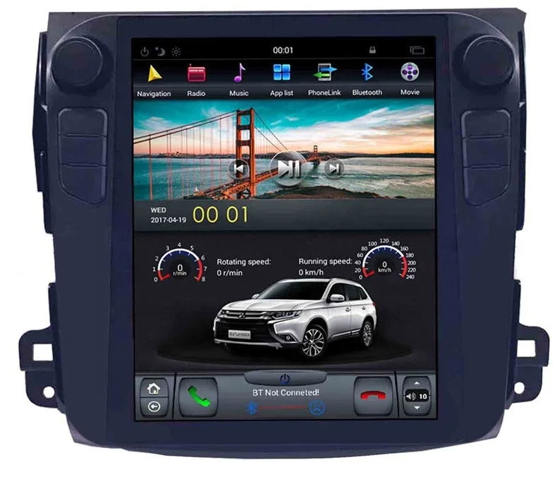 10.4 inch android 11 car dvd player for MITSUBISHI old outlander 2006-2012 tesla screen style navigation radio stereo G6 8 CORES