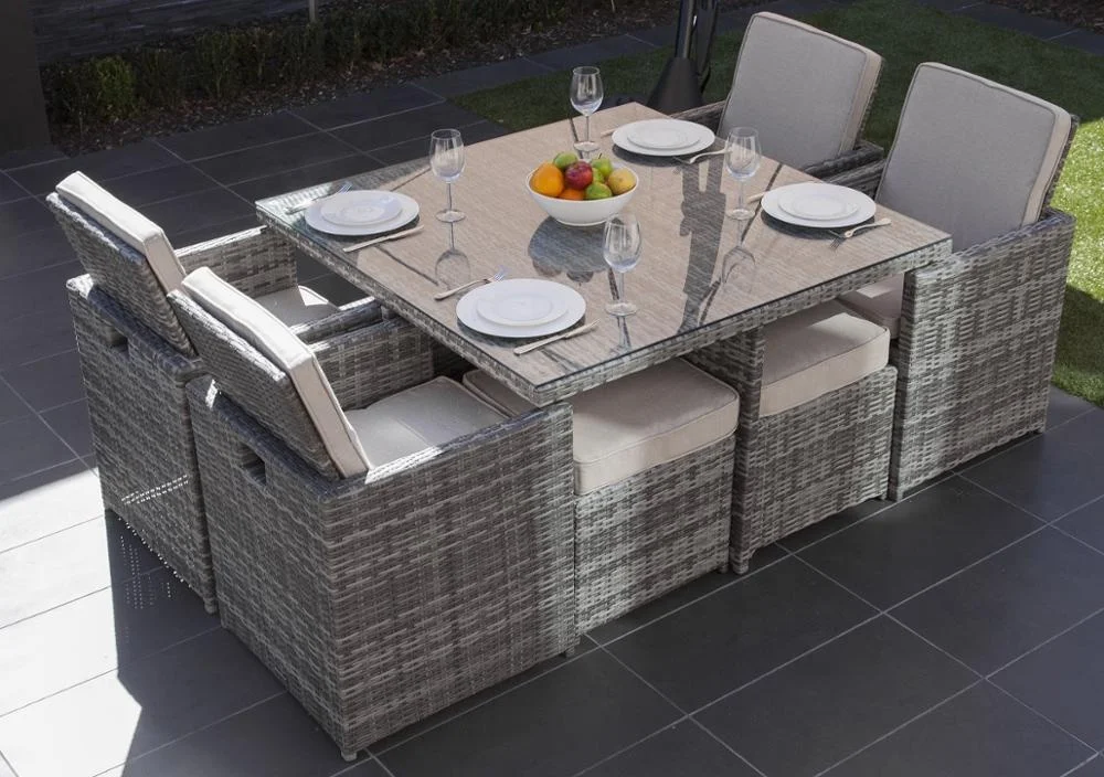 Модная плетеная мебель для дворика, 8 мест, распродажа