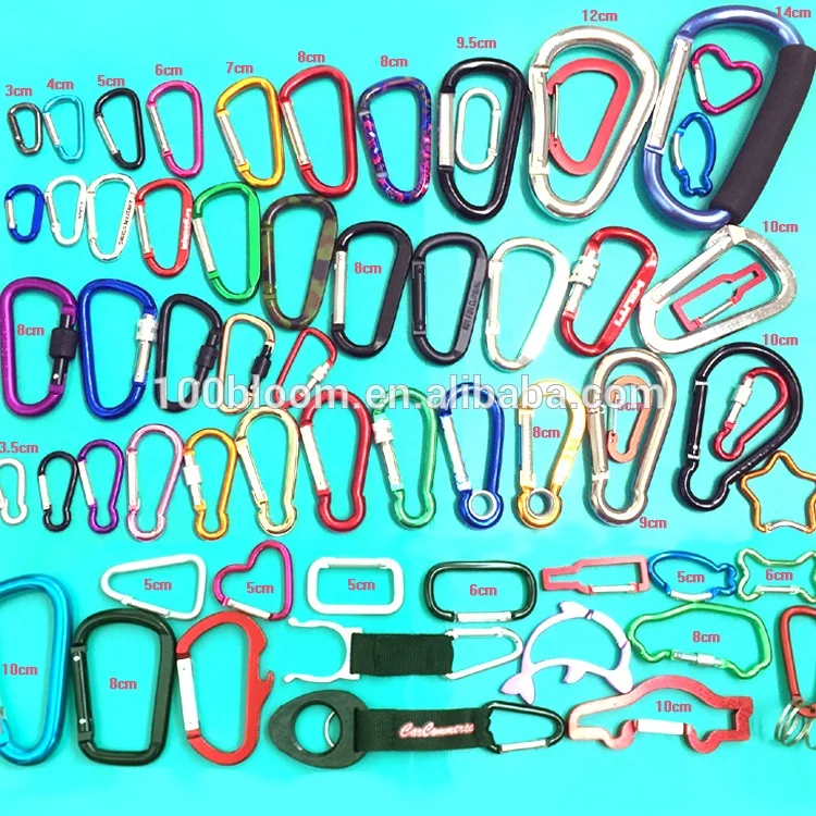 
Factory supply 5cm aluminum racetrack carabiner hook as bag accessories or parts 